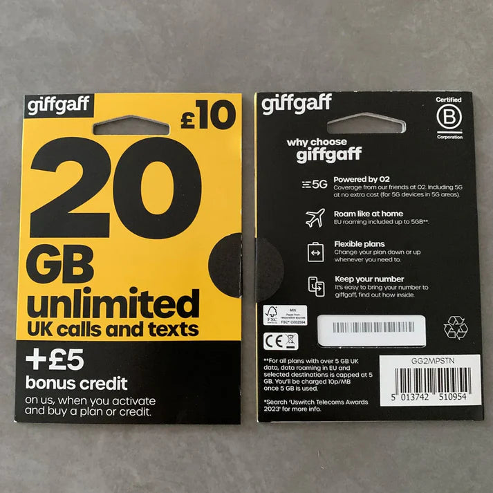 Giffgaff UK Sim Card in Pakistan
